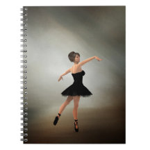 Ballerina in schwarzem Kleid