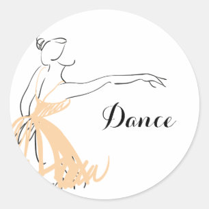 Ballerina in Soft Peach Runder Aufkleber