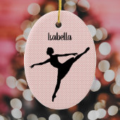 Ballerina in Tutu, en pointe Pose, silhouettiert Keramik Ornament