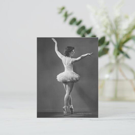 Ballerina in Tutu Postkarte (Stehend Vorderseite)