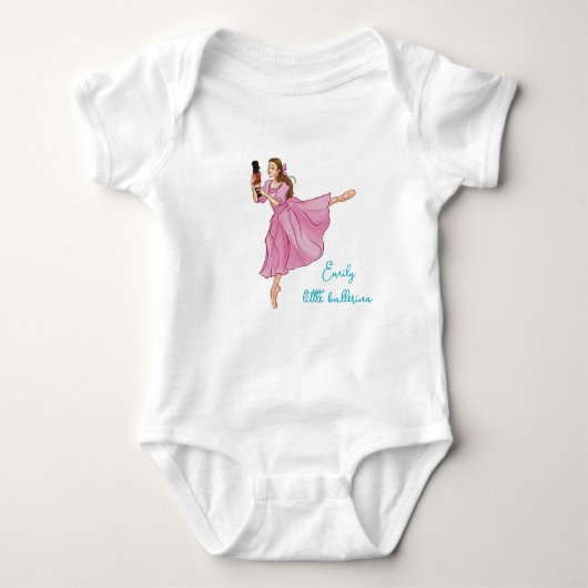 Ballerina - Individuelle Name Baby Strampler (Vorderseite)