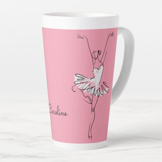 Ballerina individuelle Name & Farbe Milchtasse (Rechte Ecke)