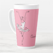 Ballerina individuelle Name & Farbe Milchtasse (Linke Ecke)