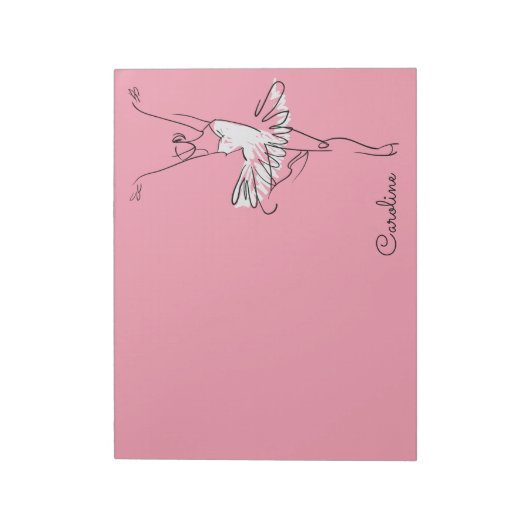 Ballerina individuelle Name & Notizblock (Rotiert)