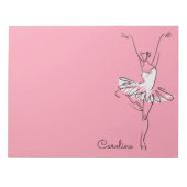 Ballerina individuelle Name & Notizblock (Vorderseite)