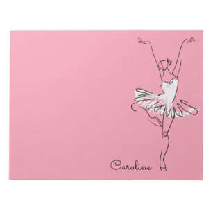 Ballerina individuelle Name & Notizblock