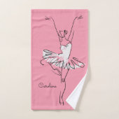 Ballerina individuelle Name und Farbtupfer Set (Handtuch)