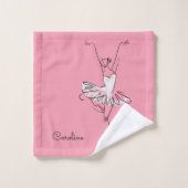 Ballerina individuelle Name und Farbtupfer Set (Waschlappen)