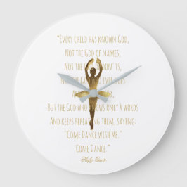 Ballerina Inspiration Dance Quote Balletttänzer Große Wanduhr