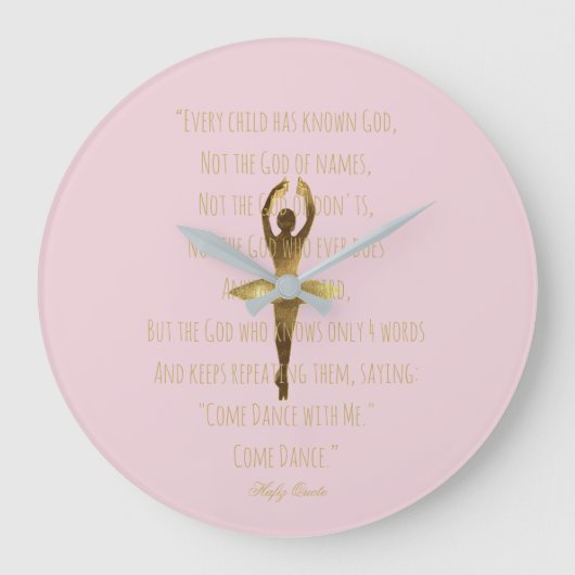 Ballerina Inspiration Dance Quote Balletttänzer Große Wanduhr (Vorderseite)