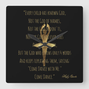 Ballerina-inspirierend Tanz-Zitat-Ballett-Schule Quadratische Wanduhr