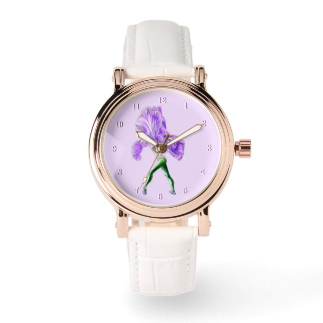 Ballerina Iris Blume Ballet Dancer Armbanduhr (Vorderseite)