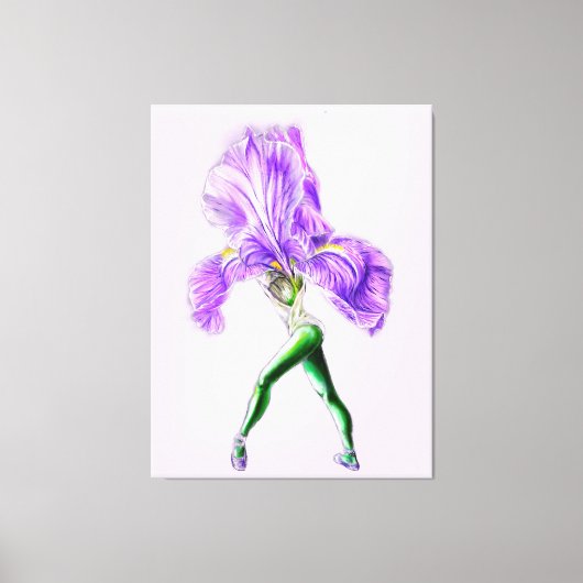 Ballerina Iris Blume Balletttänzer Canvas Print Leinwanddruck (Vorderseite)