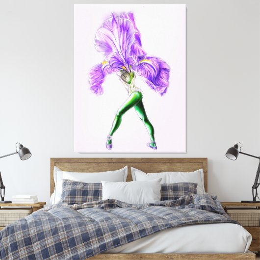Ballerina Iris Blume Balletttänzer Canvas Print Leinwanddruck (Insitu (Schlafzimmer))