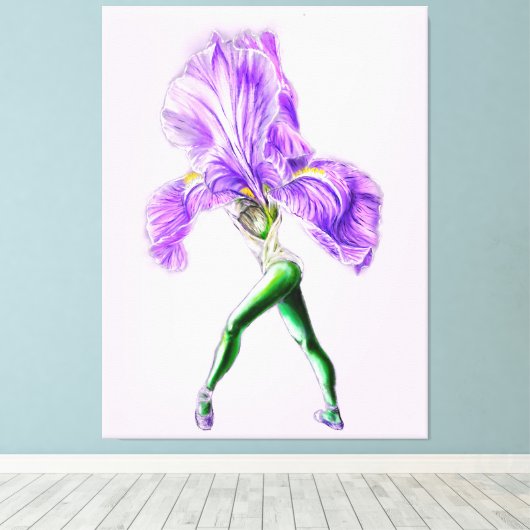 Ballerina Iris Blume Balletttänzer Canvas Print Leinwanddruck (Insitu (Holzboden))