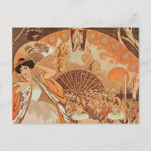 Ballerina Japanese Steinlen Reve French Art Dance Postkarte