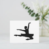 BALLERINA JETÉ (Ballet Dancer Silhouette) ~ Postkarte (Stehend Vorderseite)