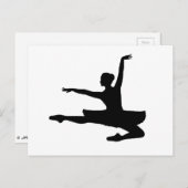 BALLERINA JETÉ (Ballet Dancer Silhouette) ~ Postkarte (Vorne/Hinten)