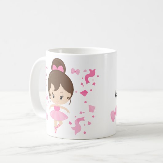 Ballerina-Kaffee behält mich auf meinen Zehen Kaffeetasse (Vorderseite Links)