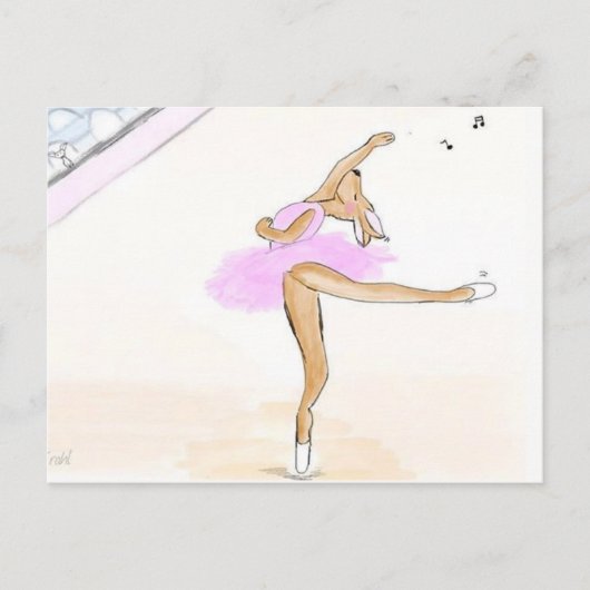 Ballerina Kängaru Tanzen liebe postkarte (Vorderseite)