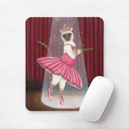 Ballerina-Katzen-Schokoladen-Punkt siamesisch, Mousepad (Mit Mouse)