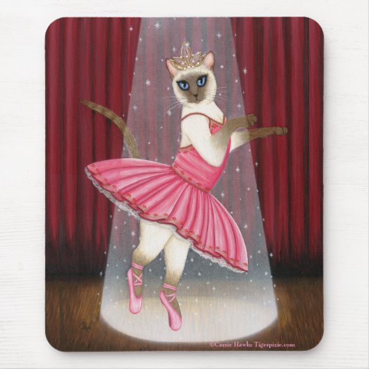 Ballerina-Katzen-Schokoladen-Punkt siamesisch, Mousepad (Vorne)