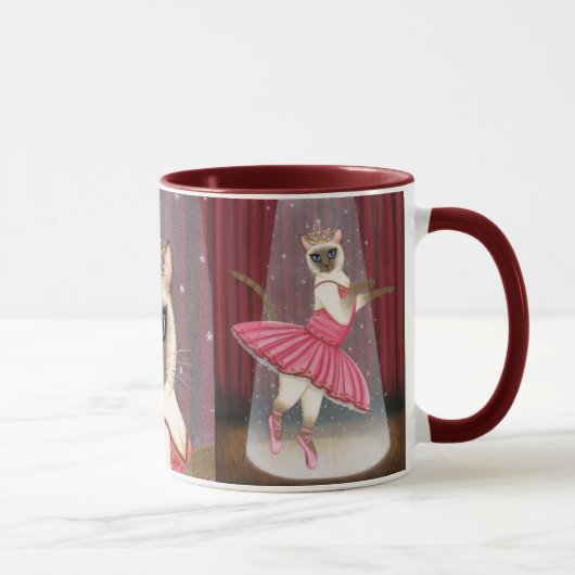Ballerina-Katzen-Schokoladen-Punkt-siamesische Tasse (Rechts)