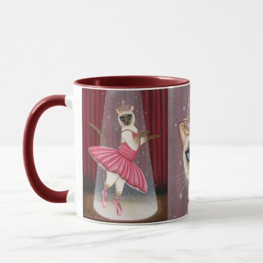 Ballerina-Katzen-Schokoladen-Punkt-siamesische Tasse (Links)