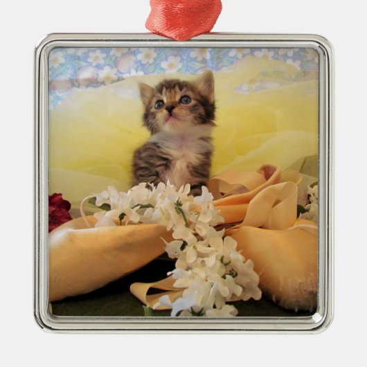 Ballerina Kitten Kate Premium Ornament Aus Metall (Vorne)