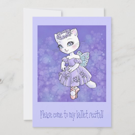 Ballerina Kitty Einladung (Vorderseite)