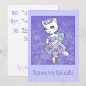 Ballerina Kitty Einladung (Vorne/Hinten)
