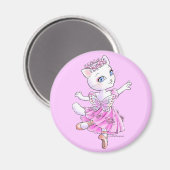 Ballerina Kitty (pink) Magnet (Vorderseite/Rückseite)