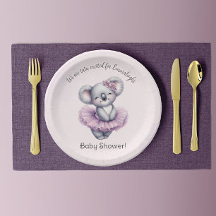 Ballerina Koala Tutu aufgeregte Babymädchen-Party Pappteller