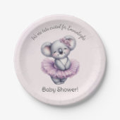 Ballerina Koala Tutu spannende Baby Girl Dusche Pappteller (Vorderseite)