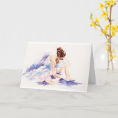 Ballerina - Kunst-Gruß-Karte Karte (Gelbe Blume)