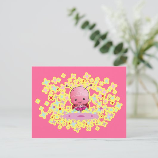 Ballerina Ladybug Postcard Postkarte (Stehend Vorderseite)