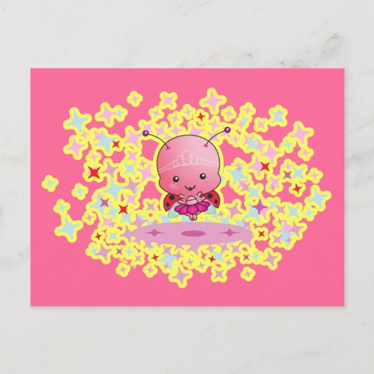 Ballerina Ladybug Postcard Postkarte (Vorderseite)