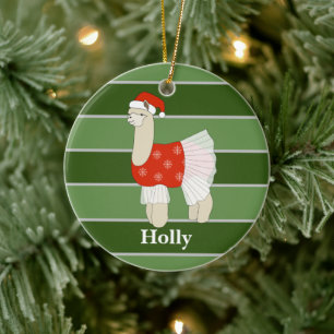 Ballerina Lama Weihnachtsspecial Keramik Ornament