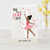 Ballerina Leap Of Joy Valentines Card Karte (Gelbe Blume)