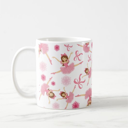 Ballerina Leaping in Rosa Kaffeetasse (Links)