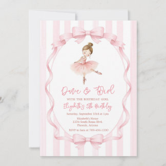Ballerina Let's Dance & Twirl Pink Party Birthday Einladung
