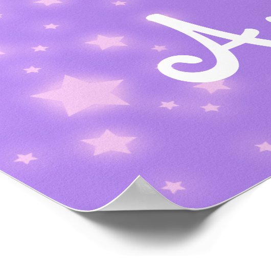 Ballerina lila, dunkles Girl-Star-Poster Poster (Ecke)