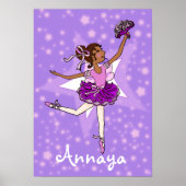Ballerina lila, dunkles Girl-Star-Poster Poster (Vorne)