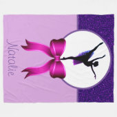 Ballerina Lila Glitzer und Bow Fleece Blanket (Vorderseite (Horizontal))