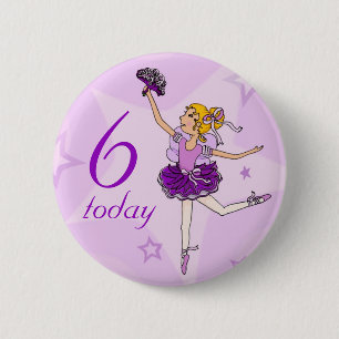 Ballerina lila Mädchengeburtsknopf Button