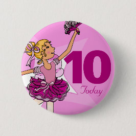 Ballerina lila-rosa-blonde-Mädchenknopf Button