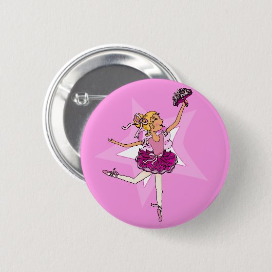 Ballerina lila rosa Startaste Button (Vorne & Hinten)