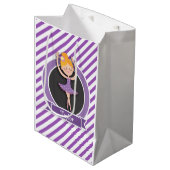 Ballerina; Lila & weiß Mittlere Geschenktüte (Vorderseite Schrägansicht)