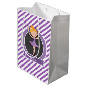 Ballerina; Lila & weiß Mittlere Geschenktüte (Rückseite Schrägansicht)