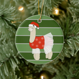 Ballerina Llama Schneeflocken Weihnachtsfest Speci Keramik Ornament